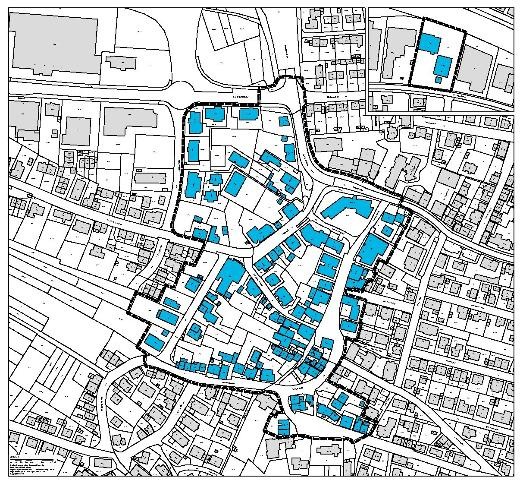Betroffener Bereich des Ortskern III für die Ortsbegehung