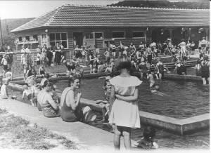 historisches Bild des Freibades